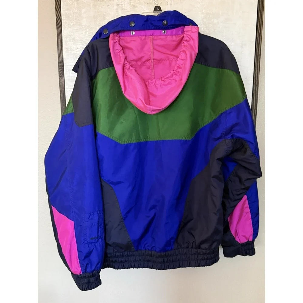 Nevica FS12.9 Mens‎ 40 Ski Jacket RECCO Survival Nylon Color-block Retro Whistle